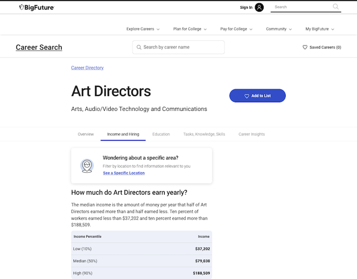 BigFuture.org Career Profiles