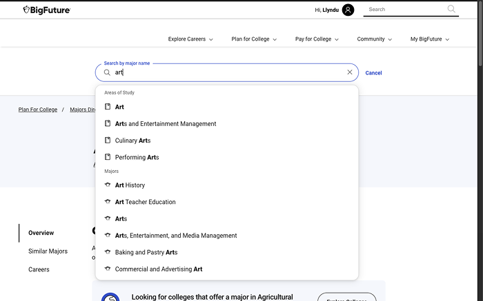 Search type-ahead functionality, desk view